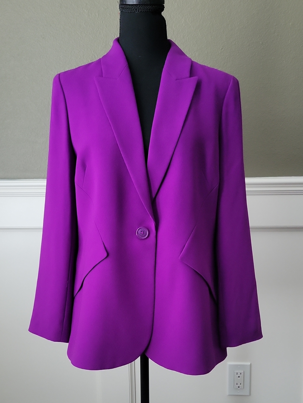 Elie Tahari Purple Women's Single-Button Blazer Jacket